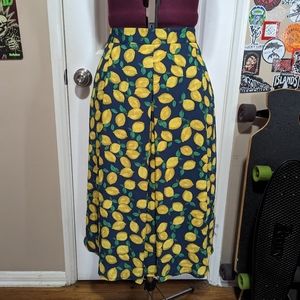 The Limited lemon printed midi skirt
